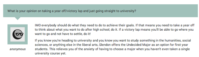 An Ask from our tumblr page, glendoncampus.tumblr.com